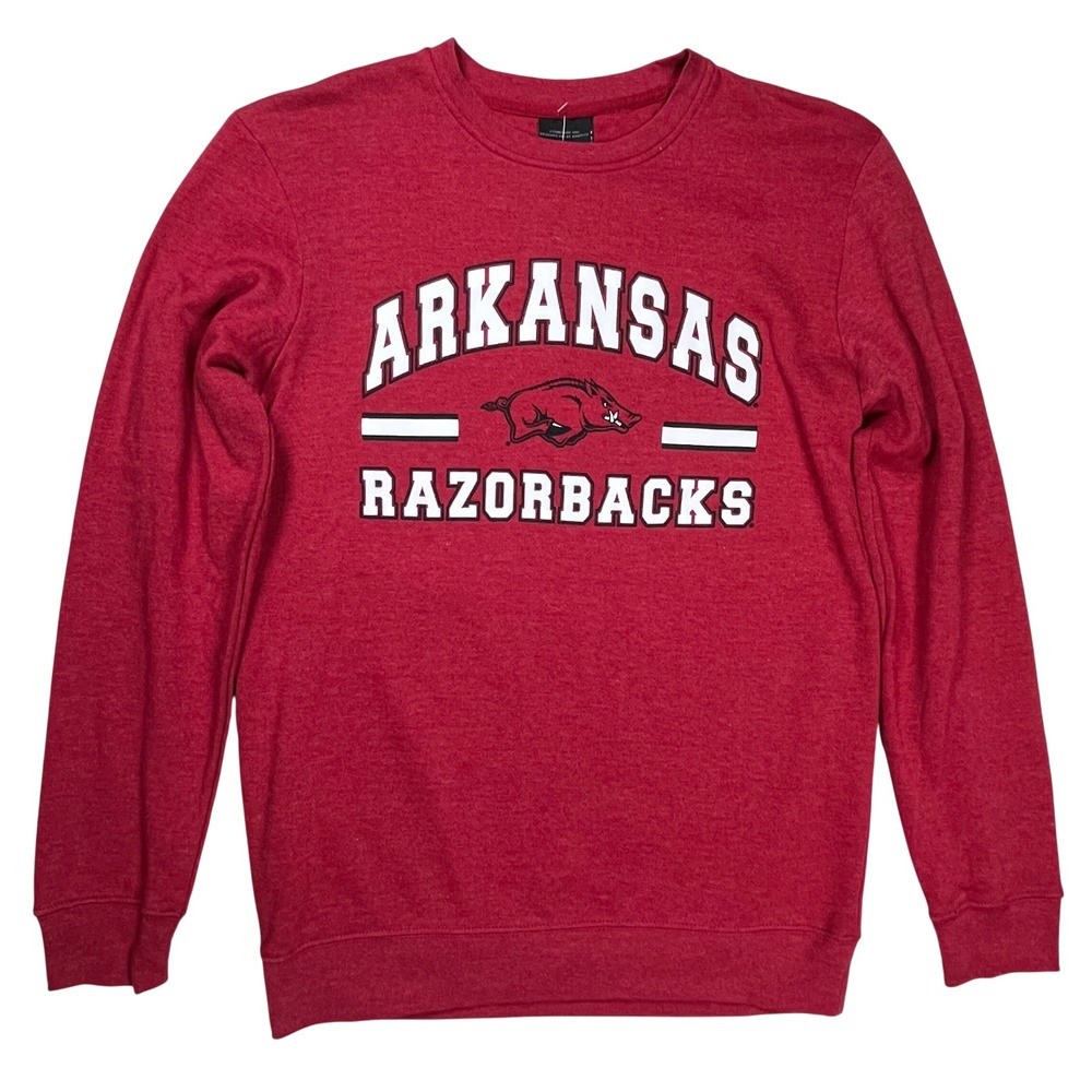 New Arkansas Razorbacks Colosseum Sweatshirt Men Small Red Crewneck NCAA SEC NWT